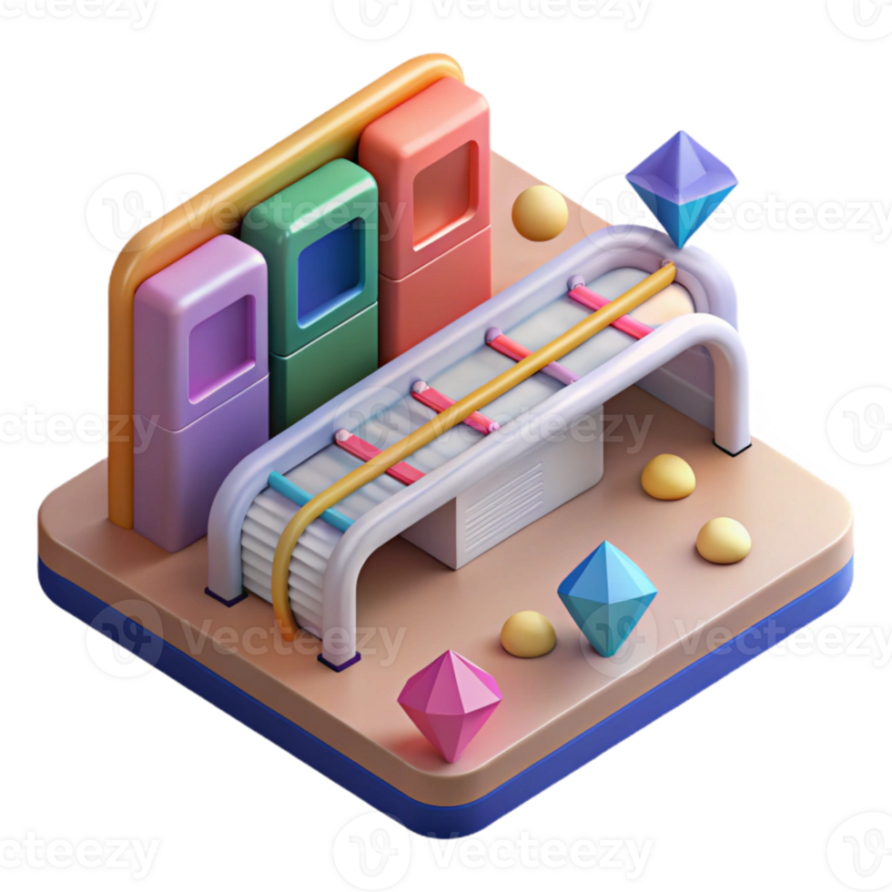 impressive classic Isometric Subway Map Perspective Cutout for 3d Models professional png