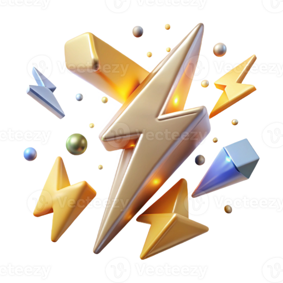 elegant creative Jagged Lightning Cutout for Energetic Visuals genuine png