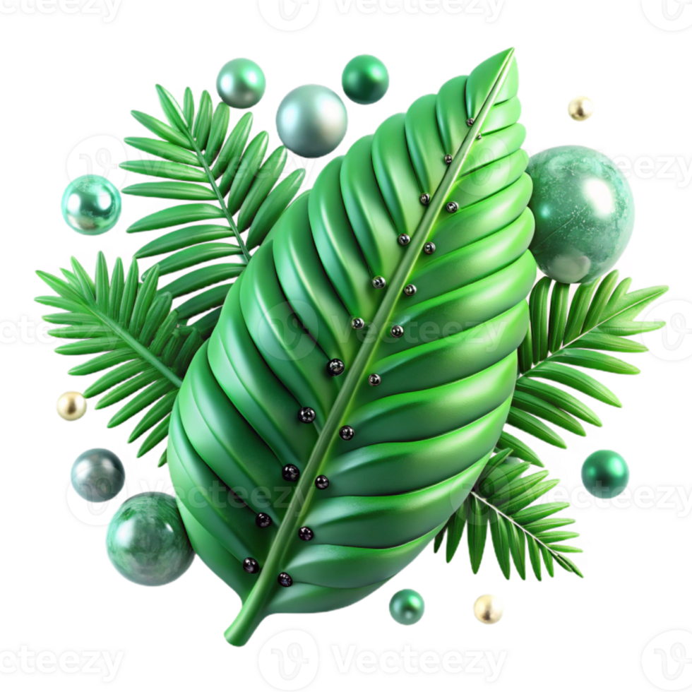magnificent abstract Jade Fern Frond Texture Lush Greenery Transparent high resolution png