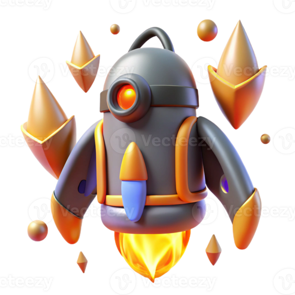 impressive creative Jetpack Cutout with Flames for Aviation Design original png
