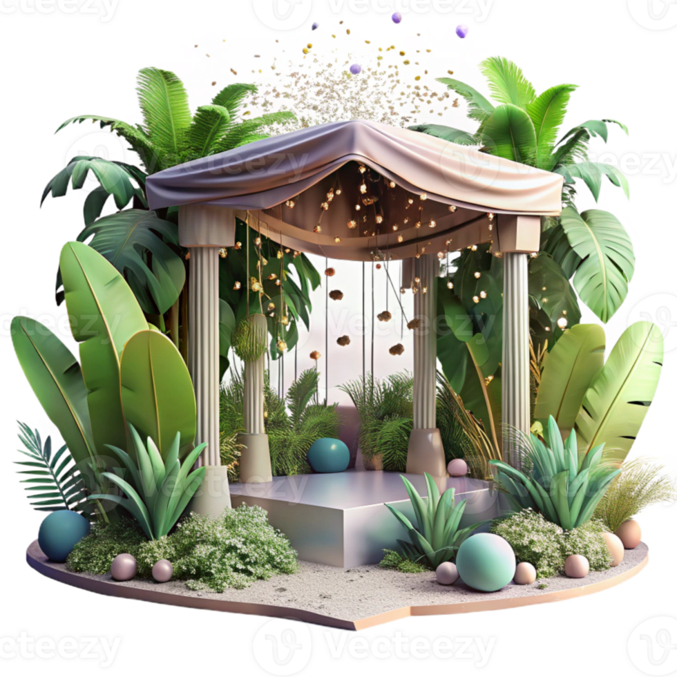 vibrant contemporary Jungle Canopy Exotic Plants Transparent high quality png
