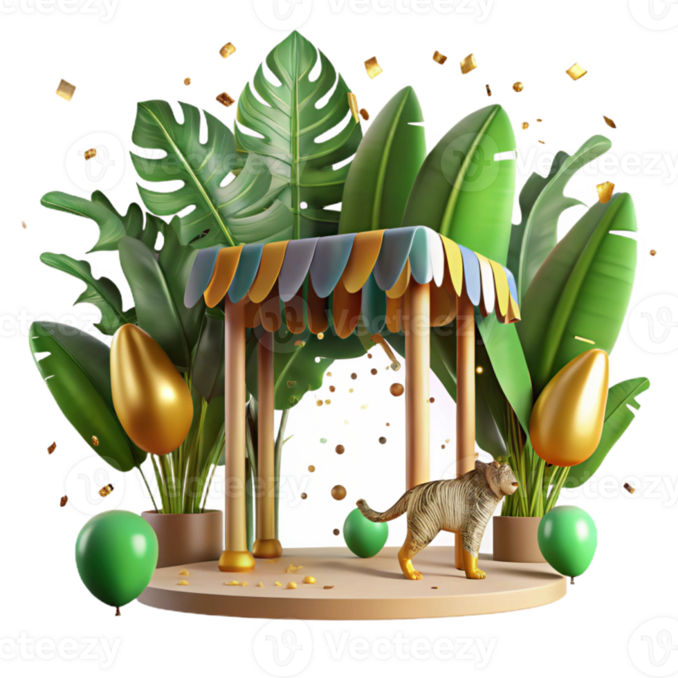 beautiful classic Jungle Canopy Tiger Silhouette Transparent professional png