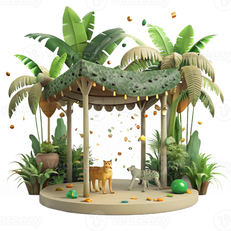 elegant abstract Jungle Canopy Wild Animals Transparent high resolution png
