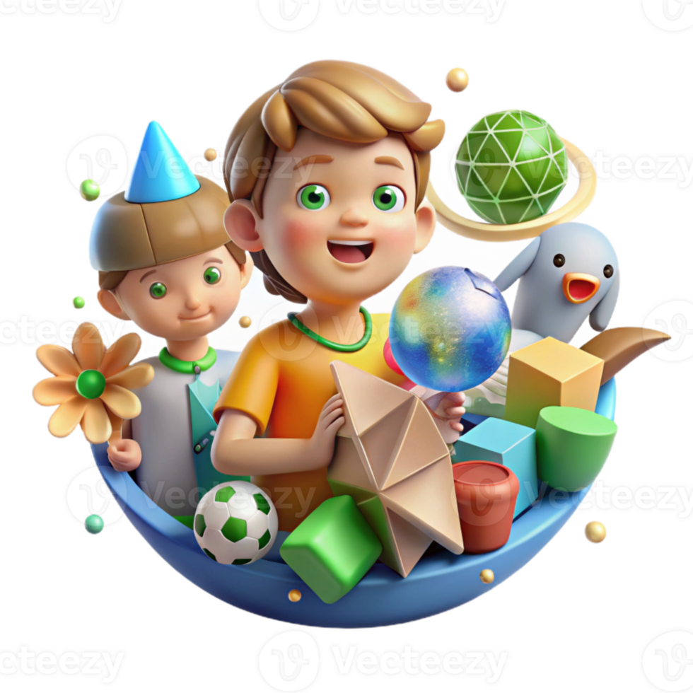 vibrant classic Kids Recycling Drawing Childrens Illustration Isolated original png