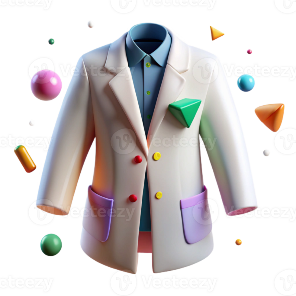vibrant vintage Lab Coat Scientist Apparel Cutout for Medical Graphics professional png