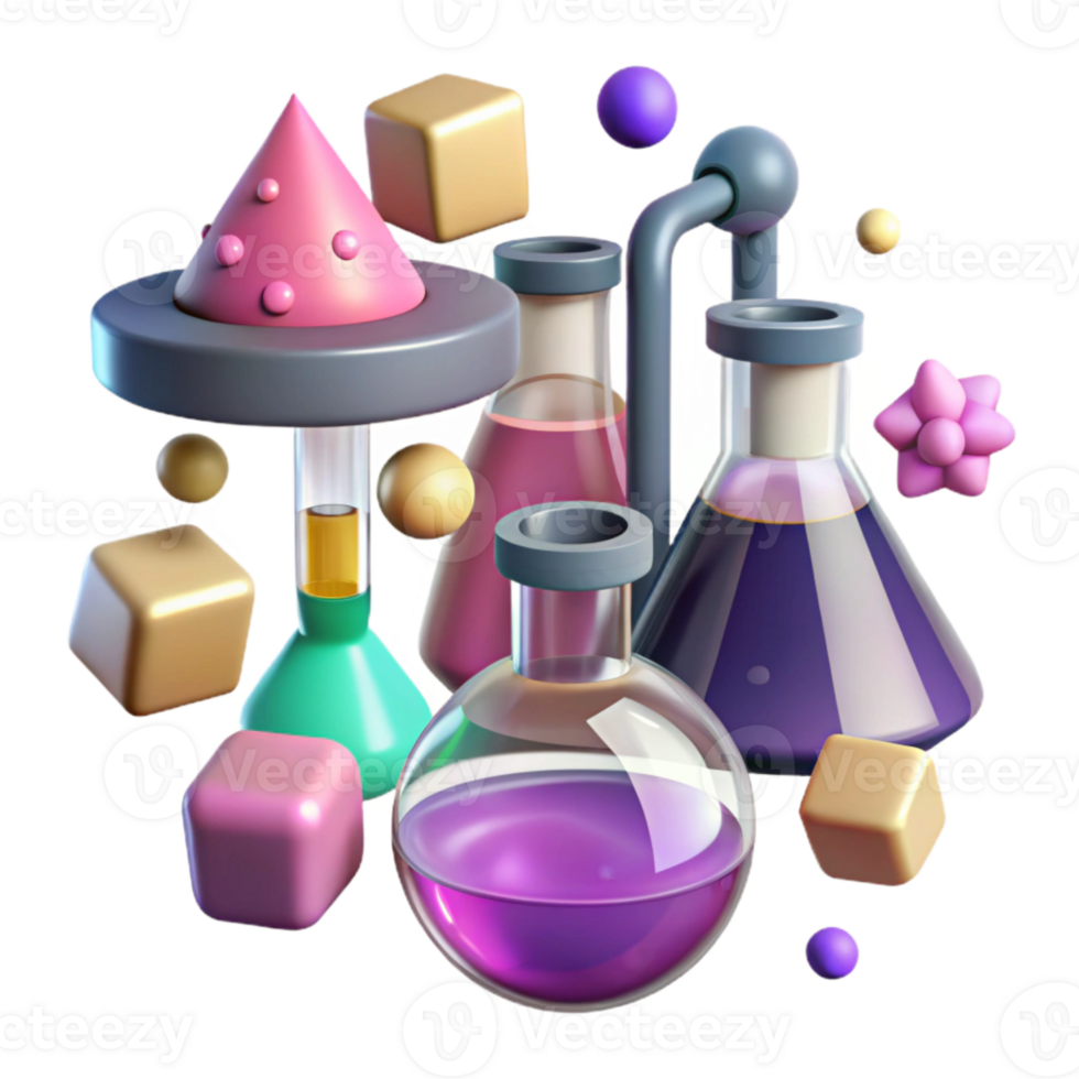 vibrant contemporary Lab Equipment Icons Set Illustration Isolated for Science Design high quality png