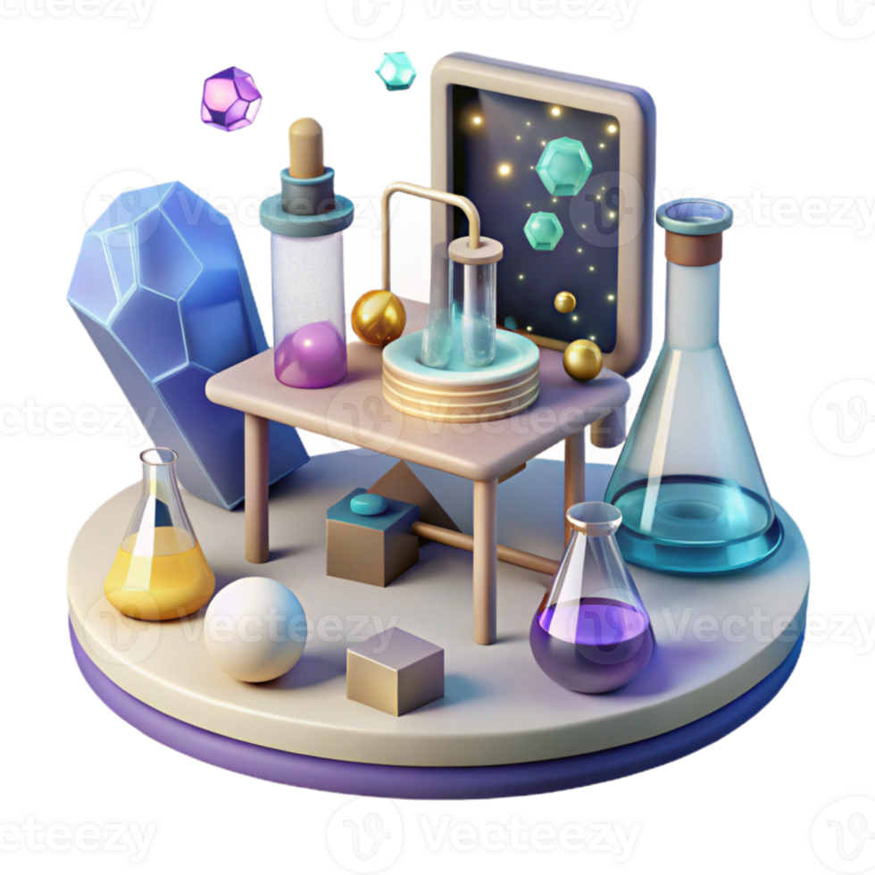 stunning artistic Lab Equipment Arranged on Table Cutout for Scientific Workplace high resolution png