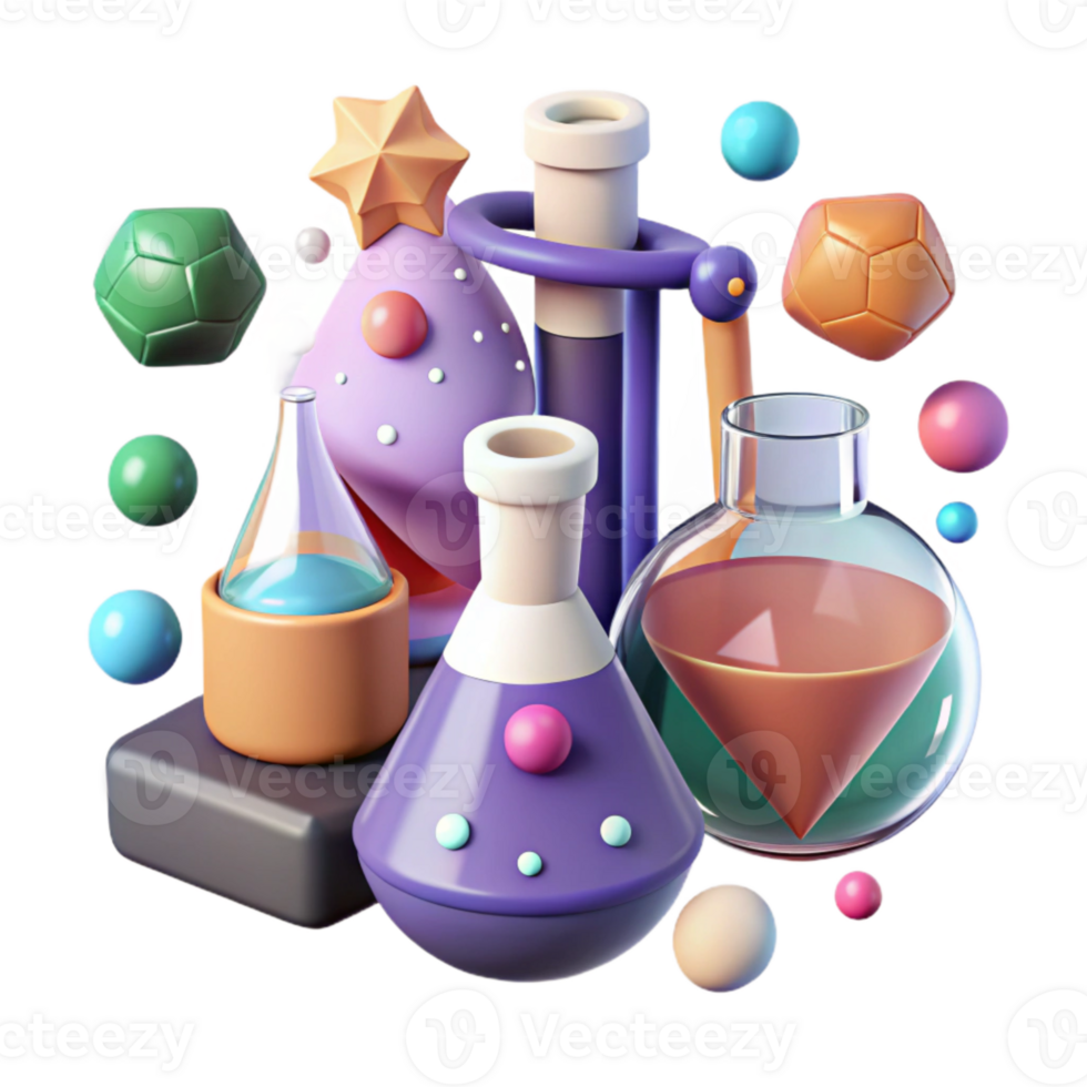elegant rustic Lab Equipment Icons Set Illustration Isolated for Science Design original png