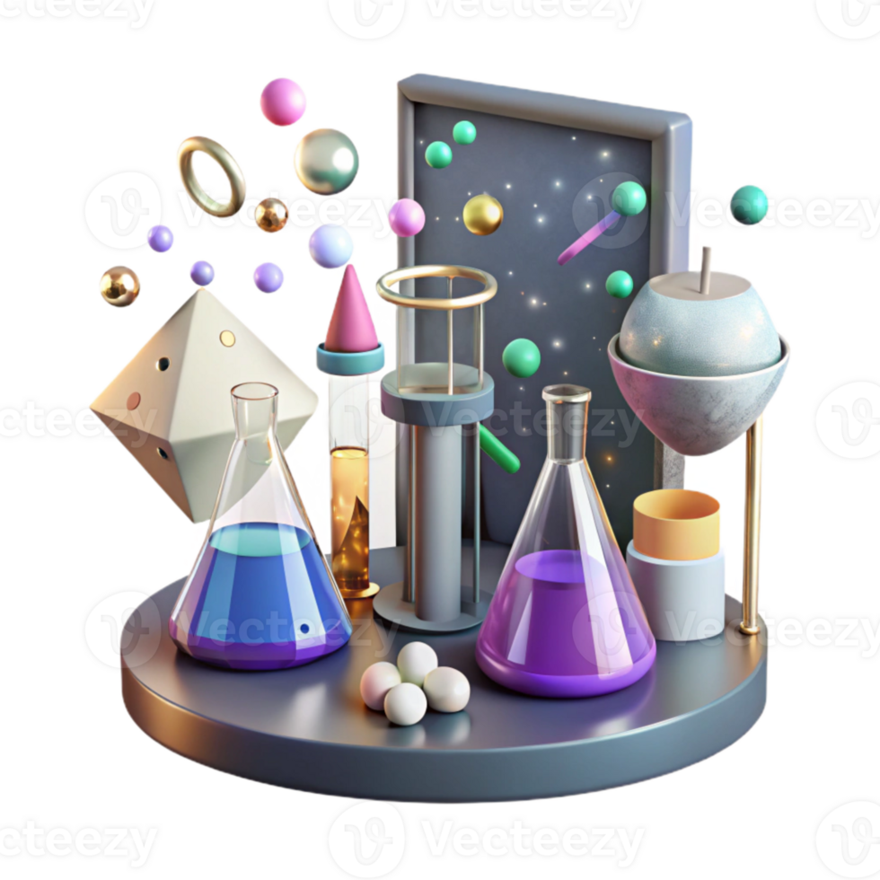 beautiful minimalist Laboratory Experiment Setup Isolated for Science Research Visuals high quality png