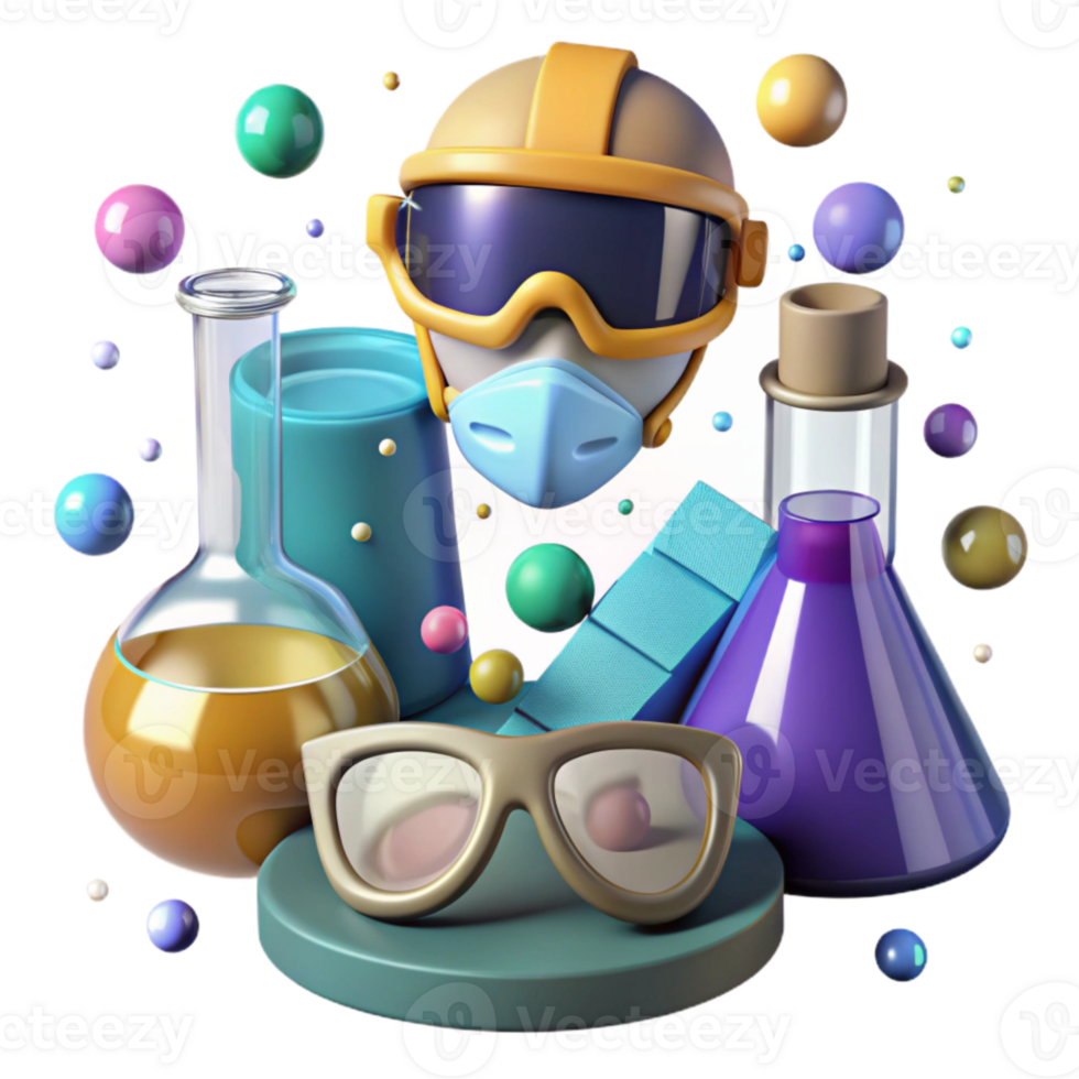 vibrant artistic Laboratory Safety Equipment Protective Gear Transparent for Lab Workers high quality png