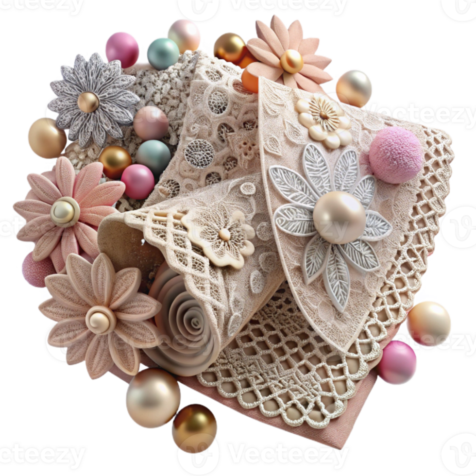 vibrant abstract Lace Fabric Texture White Delicate Floral Cutout genuine png