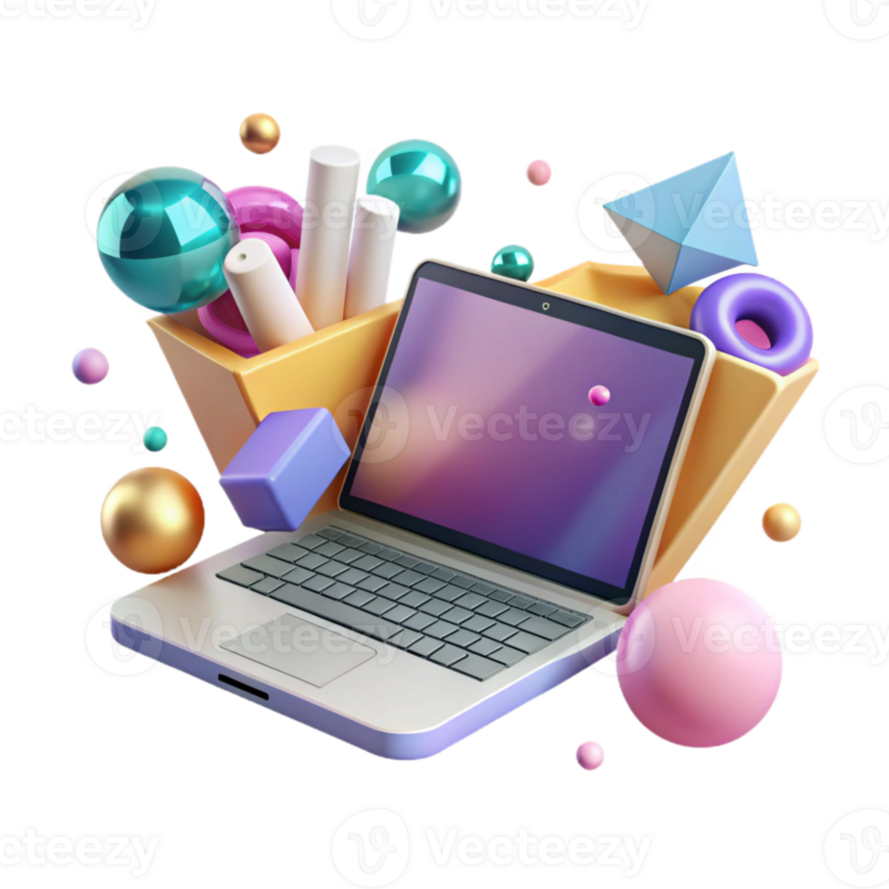 impressive abstract Laptop Computer Technology Device Isolated for Web Design Projects high resolution png