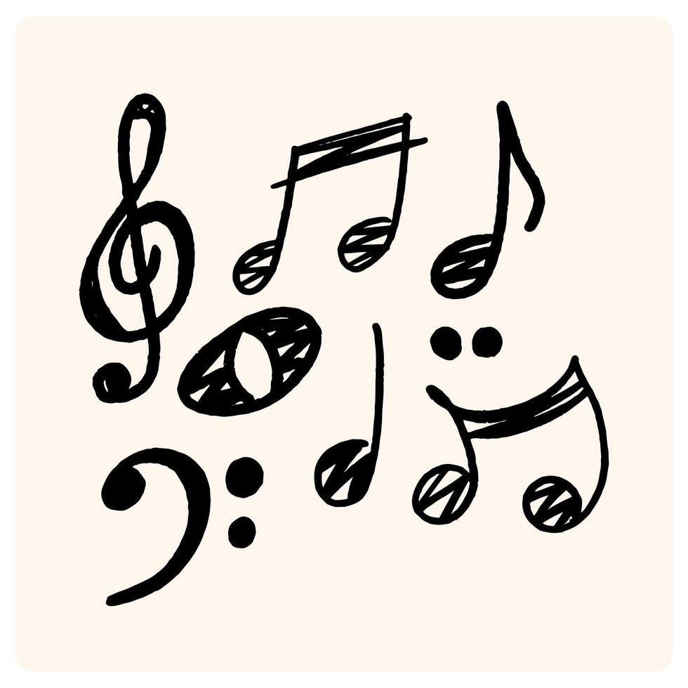 Notes doodle set hand drawn with a black pen. vector
