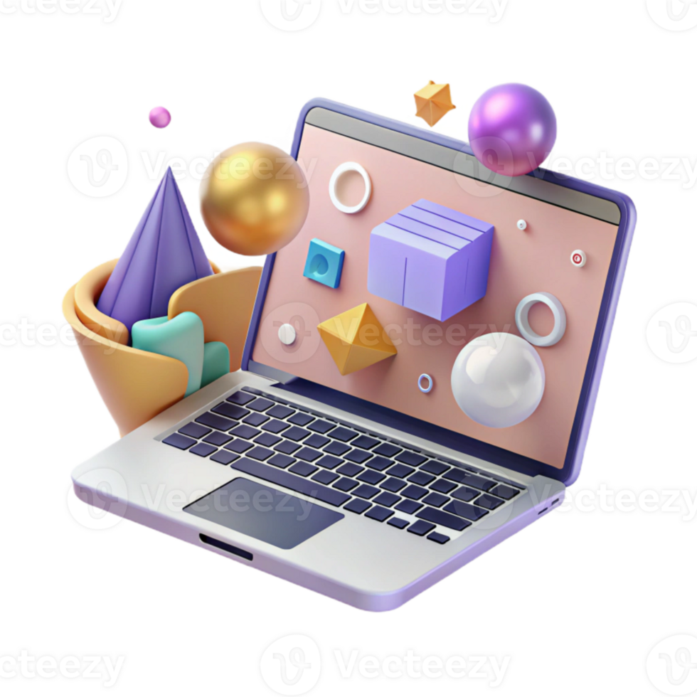 dramatic classic Laptop Mockup Open Screen with Website Isolated for Web Developers detailed png
