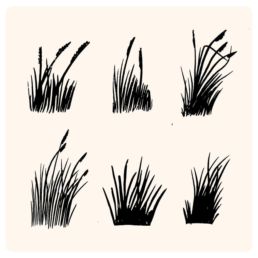 Elegant Grass Silhouette Illustration vector
