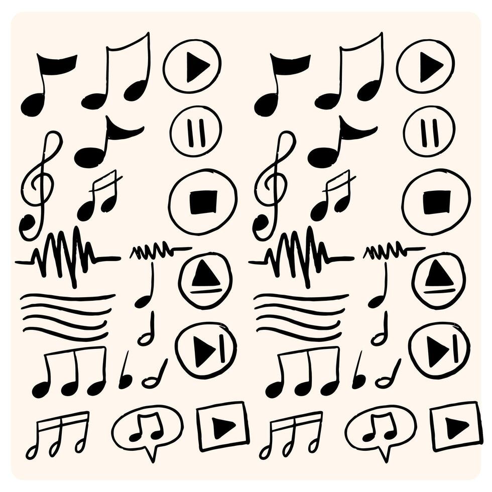 Music notes monochrome sketch outline. isolated melody doodle, sound or composition, song elements. Composing musical masterpieces, vector