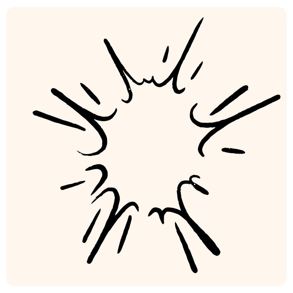 Comic speed line effect element. Anime manga boom and burst radial action. Sketch of explosion with motion spark and energy trai vector