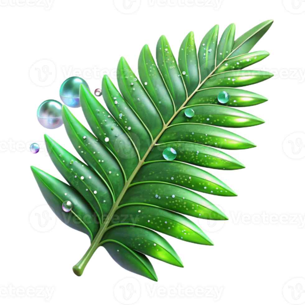 magnificent vintage Leaf Texture Green Fern Frond Transparent for Jungle Design detailed png