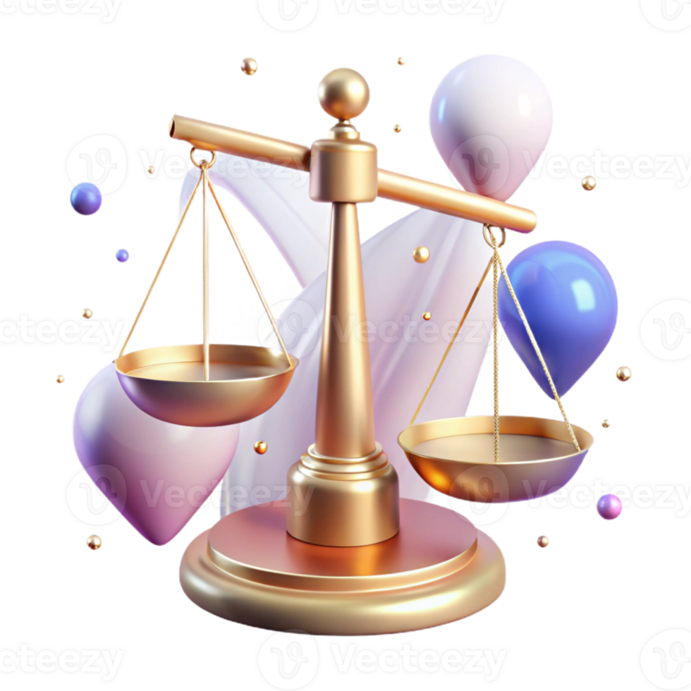 beautiful contemporary Legal Scales Transparent for Law or Justice Themes high quality png