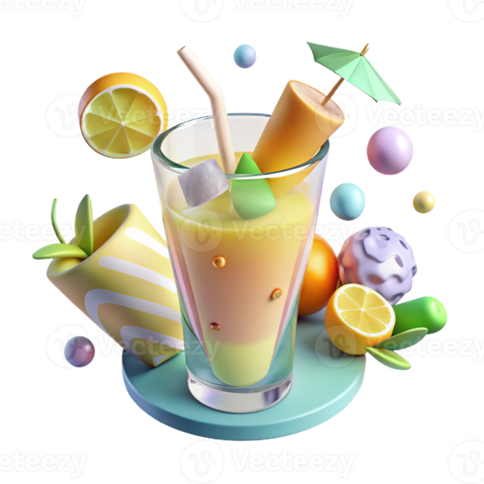 beautiful minimalist Lemonade Glass Summer Beverage Transparent for Refreshment Stands professional png