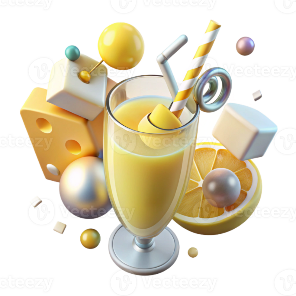 elegant artistic Lemonade Glass Summer Beverage Transparent for Refreshment Stands premium png