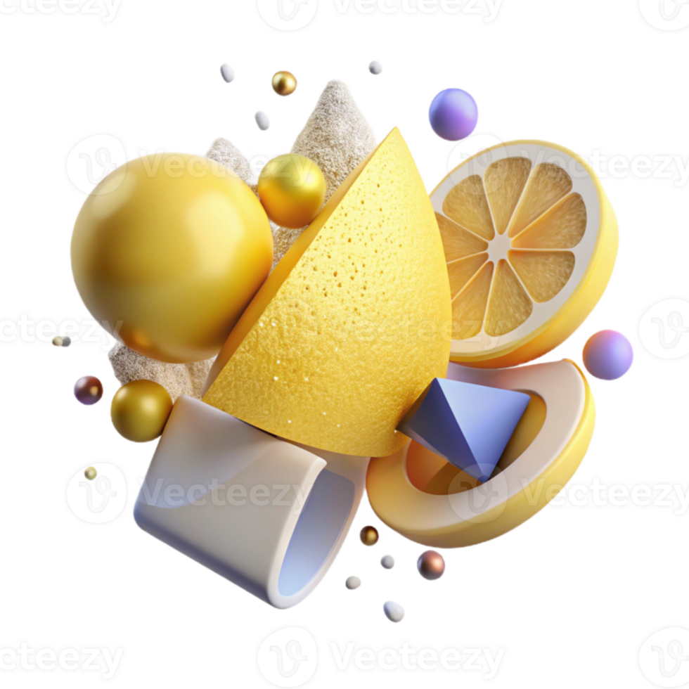 vibrant modern Lemon Wedge Citrus Fruit Cutout for Food Illustrations exclusive png
