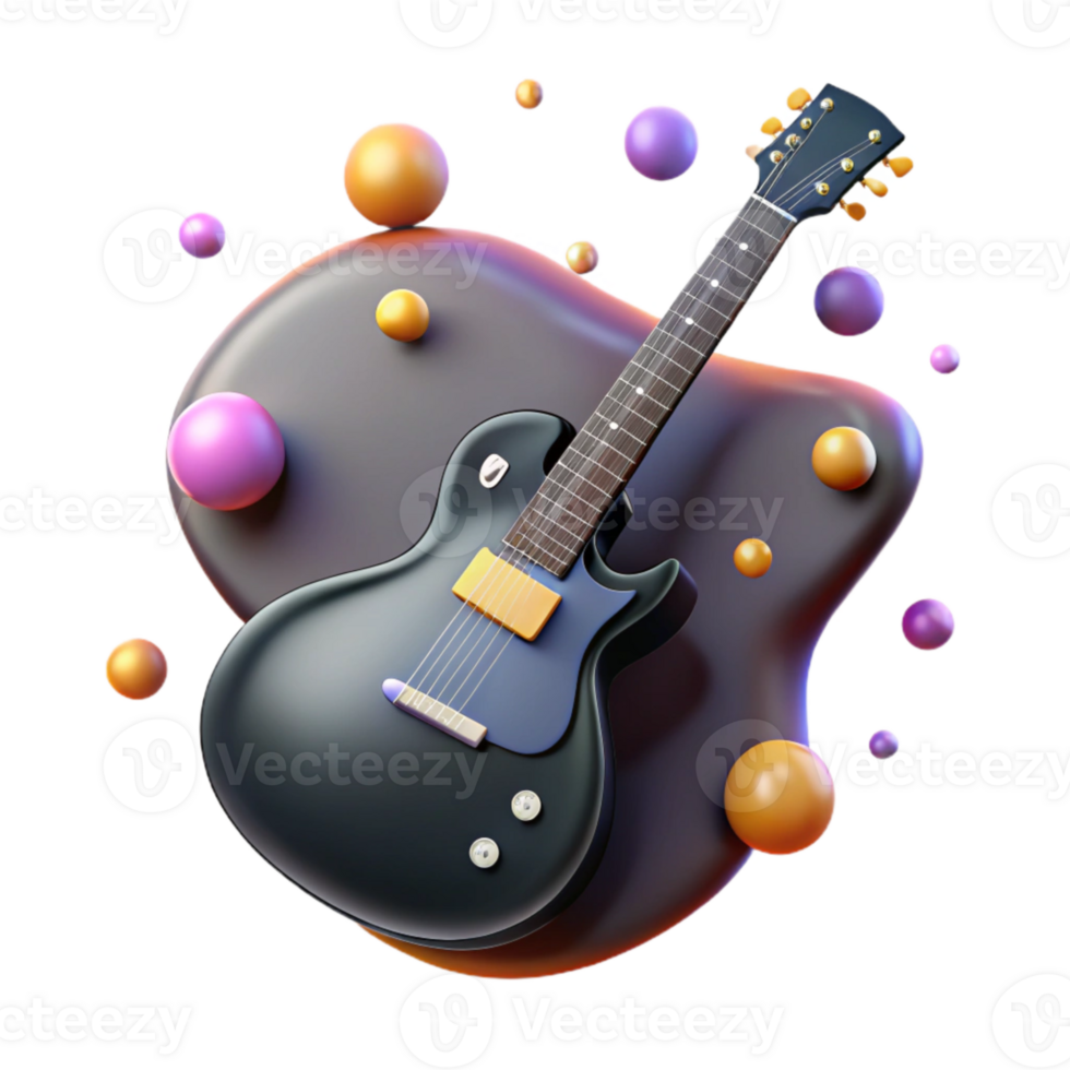 magnificent vintage Les Paul Guitar Silhouette Isolated for Guitarist Profiles png