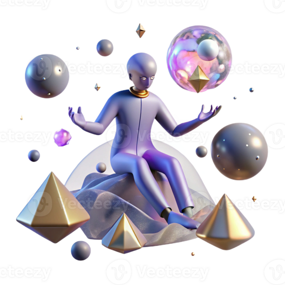 stunning classic Levitation Figure Transparent Dream Scene detailed png