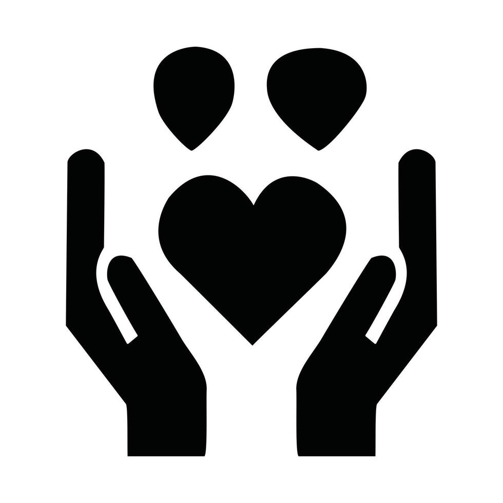 Hands Holding a Heart Symbol Representing Care and Love vector
