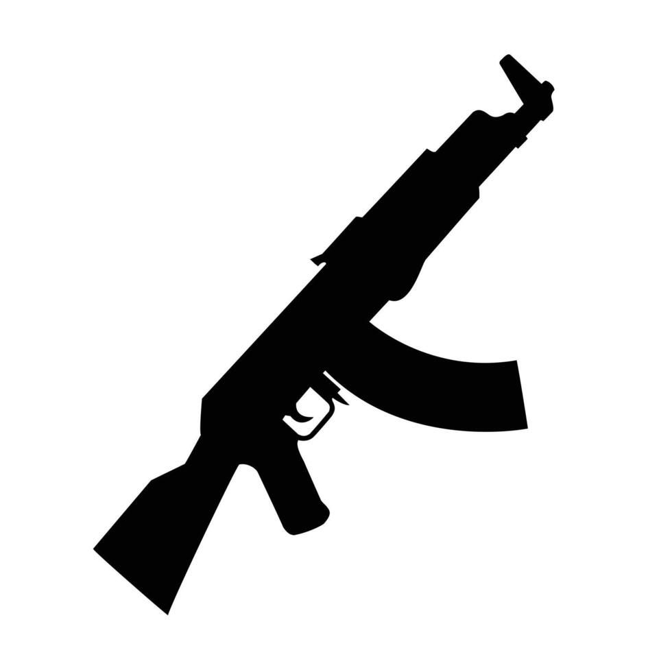 Simple Silhouette of an Assault Rifle vector