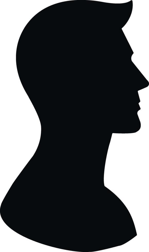 Simple Silhouette of a Man's Profile vector