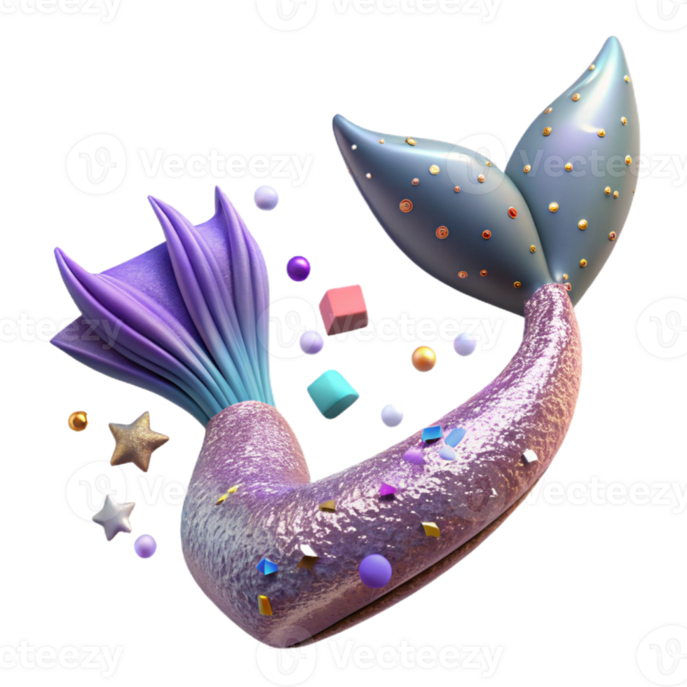 vibrant vintage Long Mermaid Tail Extended Length Cutout original png