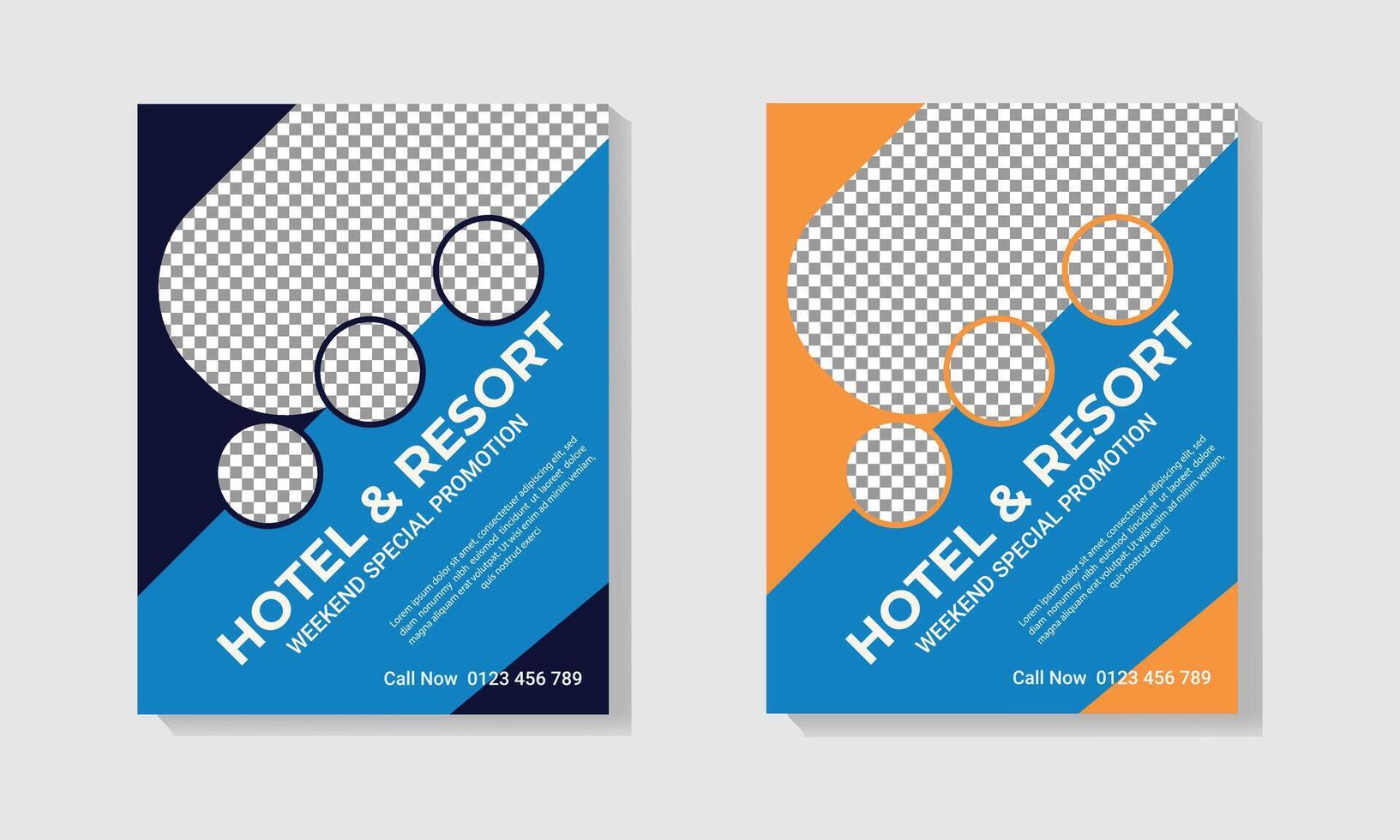 creative elegant resort flyer template design vector