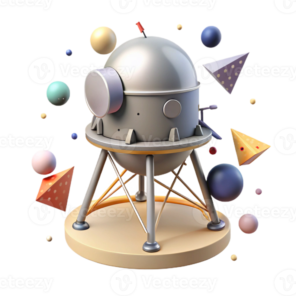 vibrant modern Lunar Module Cutout for Moon Landing Illustrations premium png