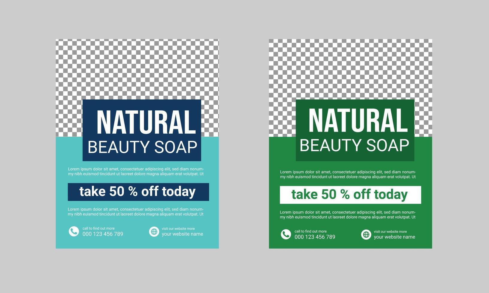 Soap beauty product sales poster design flyer vector