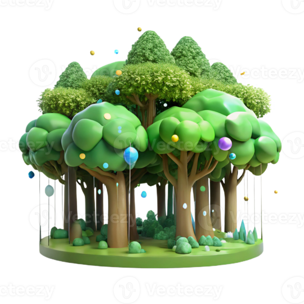 impressive abstract Lush Green Forest Canopy Transparent Background high quality png