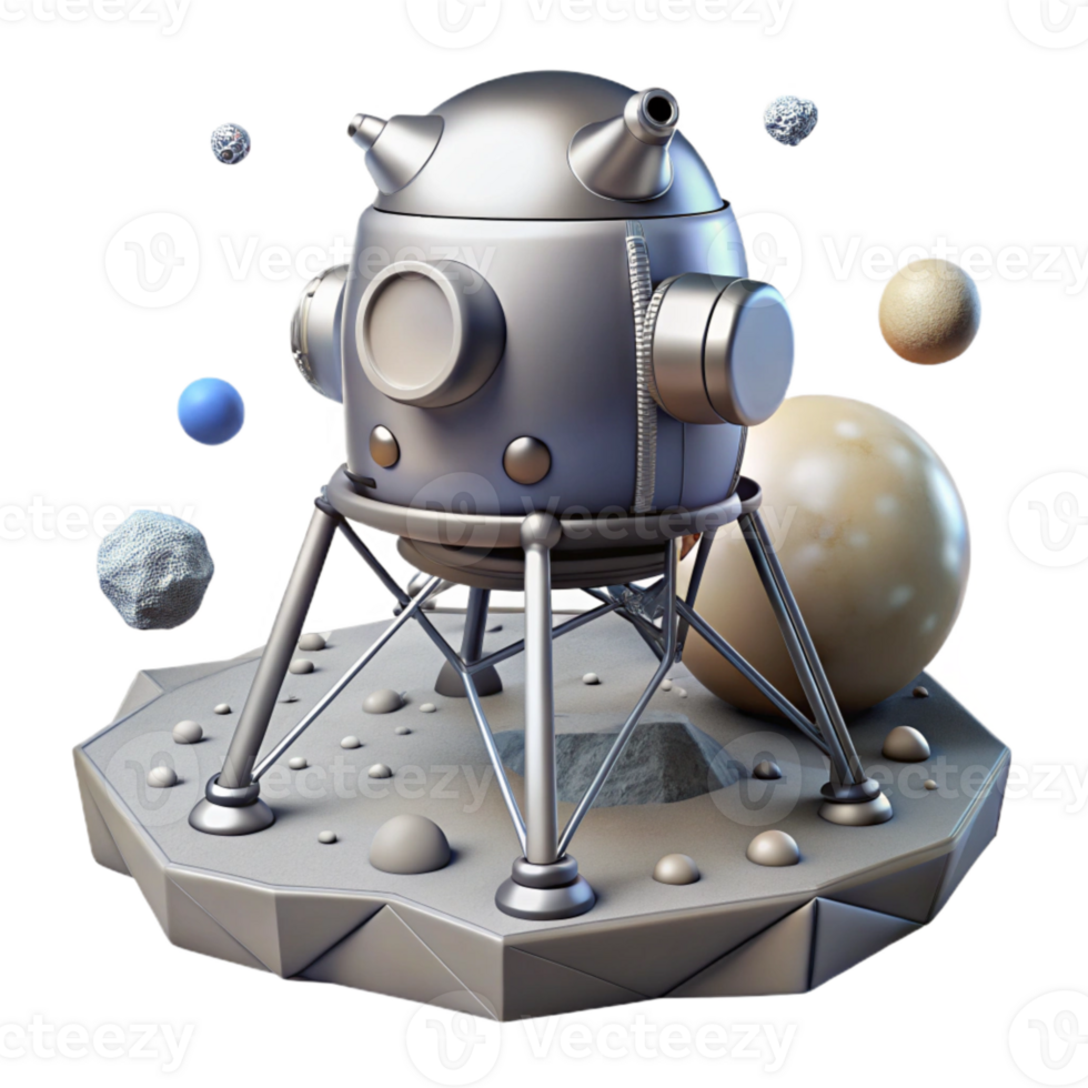 wonderful contemporary Lunar Module Landing on Moon Transparent for Space History authentic png