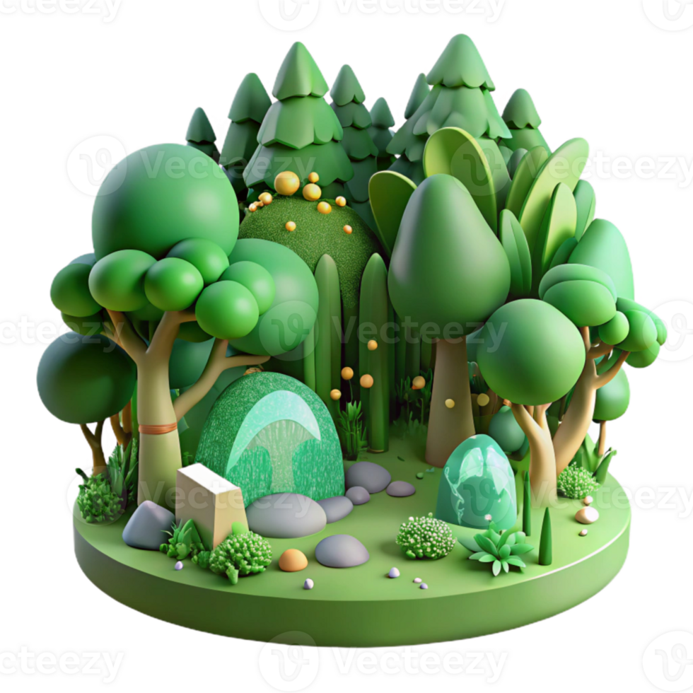 magnificent minimalist Lush Green Forest Cutout for Environmental Designs professional png