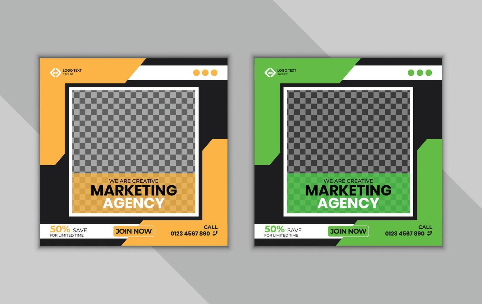 Modern square geometric business social media post design template for instagram and facebook ads. vector