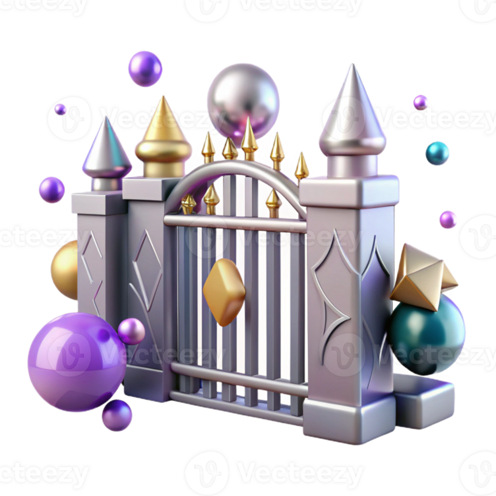 extraordinary classic Metal Fence Gate Cutout for Security Illustrations authentic png