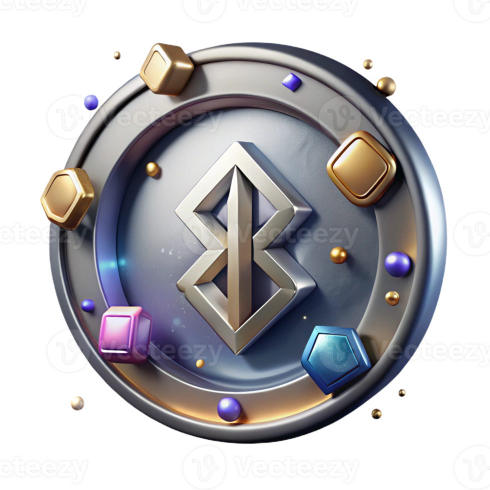 wonderful rustic Metallic Rune Emblem Design Cutout for Branding Projects authentic png