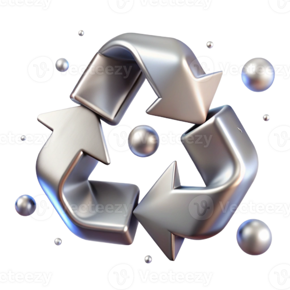 elegant creative Metal Recycling Symbol Steel Aluminum Cutout for Sustainable Projects exclusive png