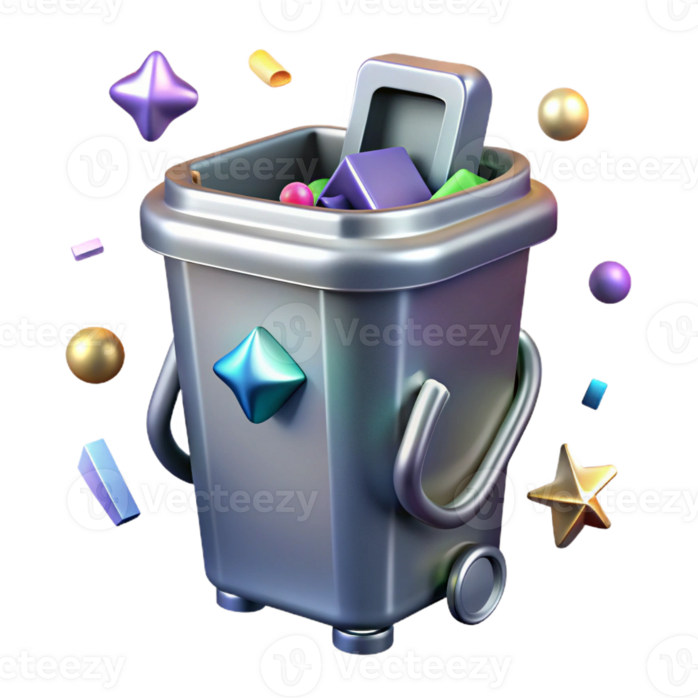 stunning modern Metal Recycling Bin Isolated for Environmental Projects high quality png