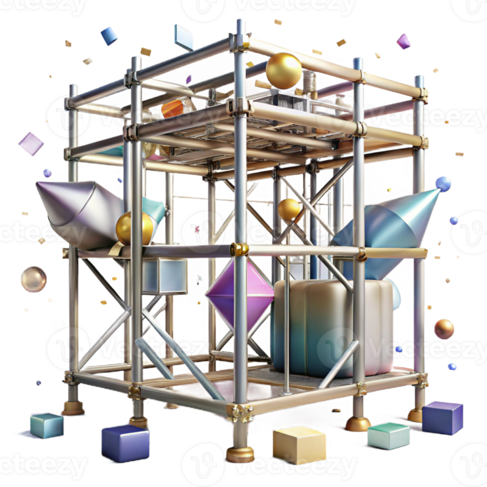 extraordinary classic Metal Scaffolding Construction Framework Isolated premium png
