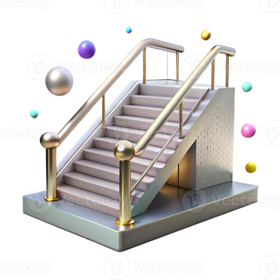 impressive abstract Metal Stair Railing Isolated for Architectural Graphics high resolution png