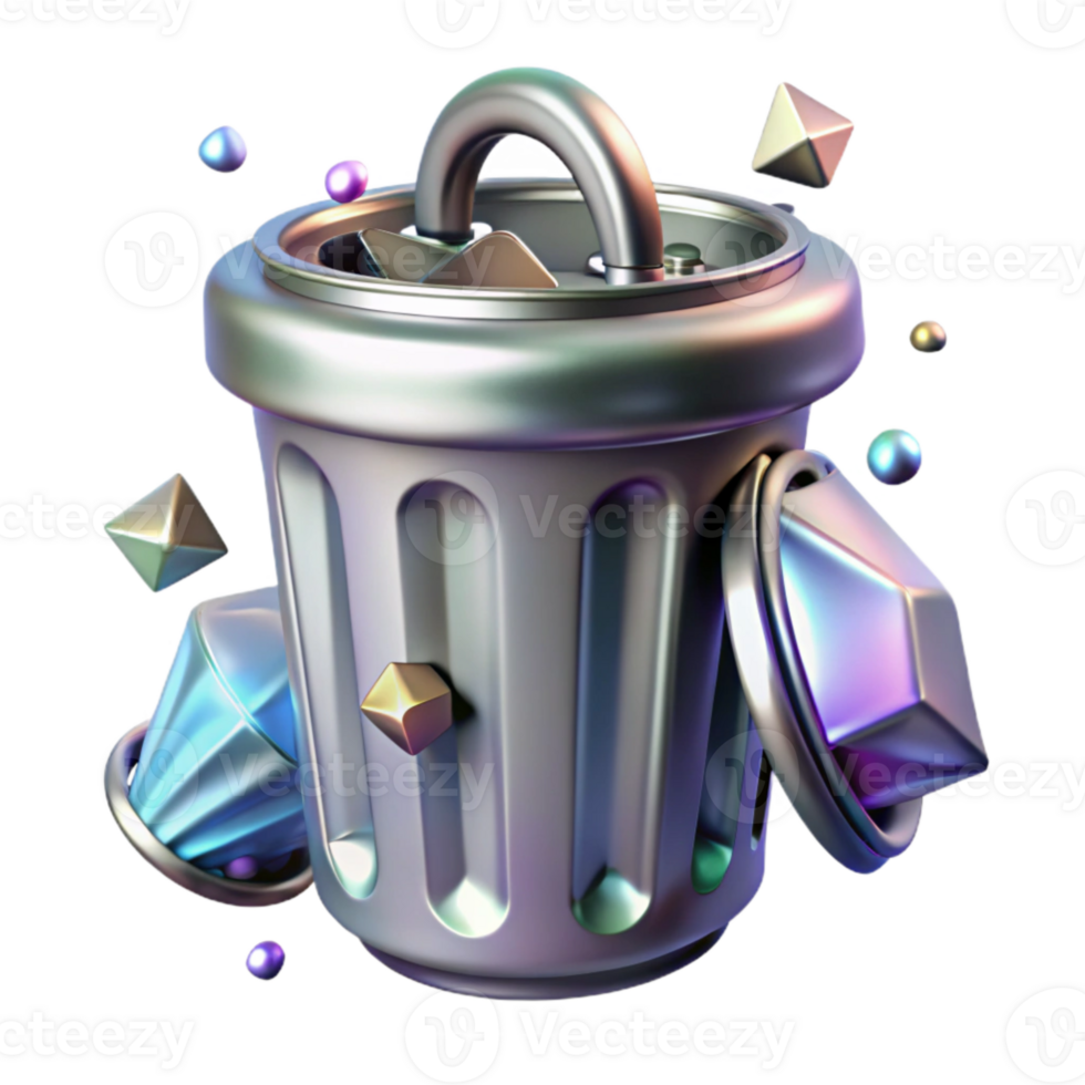 beautiful vintage Metal Trash Can Transparent for Waste Disposal Graphics authentic png
