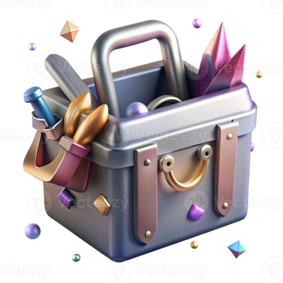 magnificent creative Metal Toolbox Isolated for Workshop Graphics high quality png