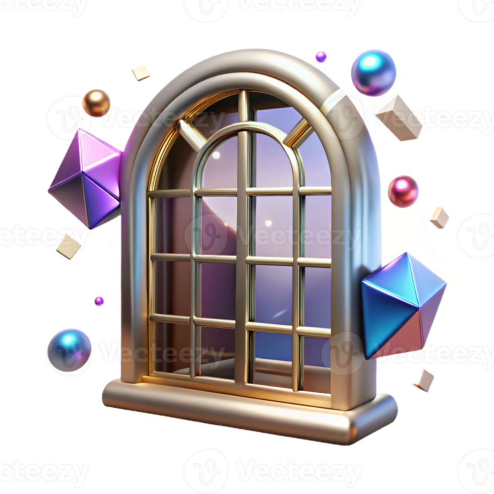 magnificent modern Metal Window Frame Cutout for Architectural Visualization png