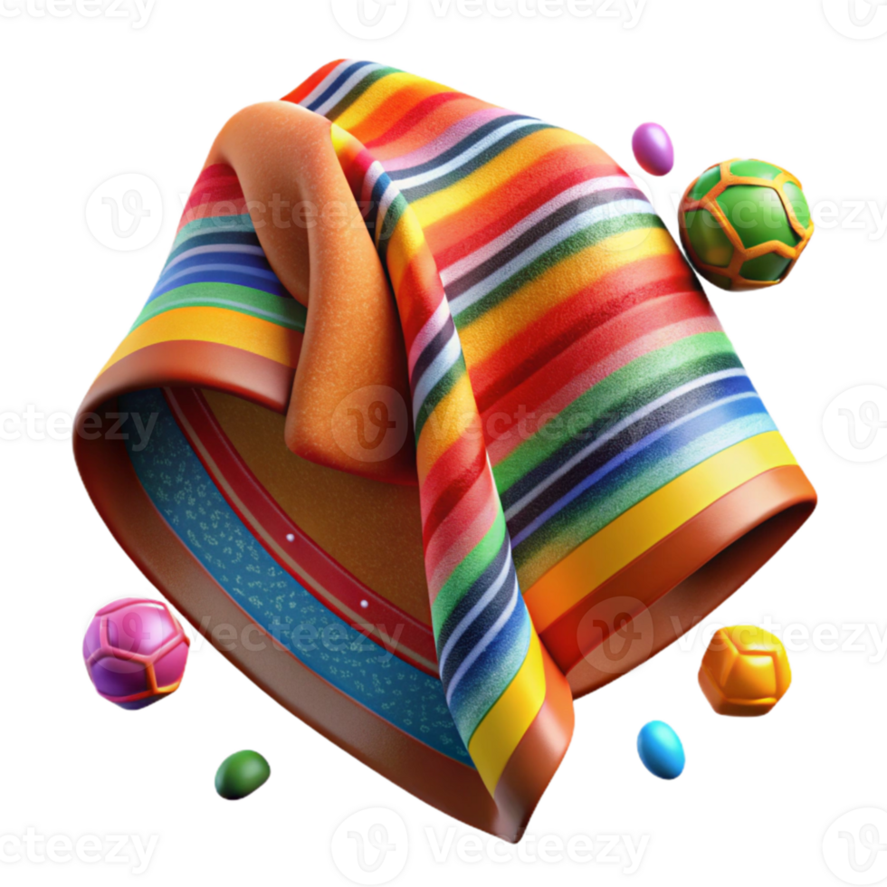 dramatic contemporary Mexican Serape Blanket Textile Pattern Isolated detailed png