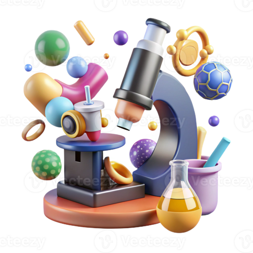serene artistic Microscope Laboratory Equipment Cutout for Scientific Research professional png